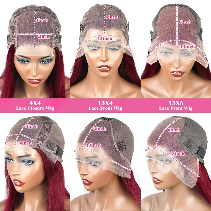 Sophia-Perruque Lace Front Wig Naturelle Lisse Bordeaux 99J