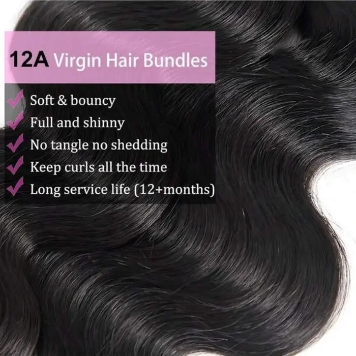 Extensions de cheveux humains naturels brésiliens vierges non traités 12A, ondulés, 42 pouces, noirs