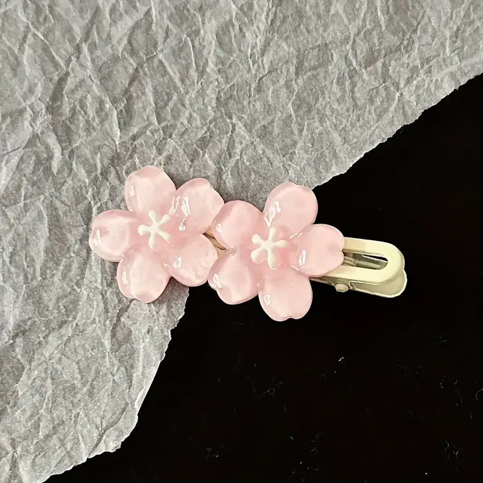 Pince à Cheveux Colorée à Cinq Pétales pour Femme, Accessoires à Motif Floral, Résines, 1 ou 2 Pièce