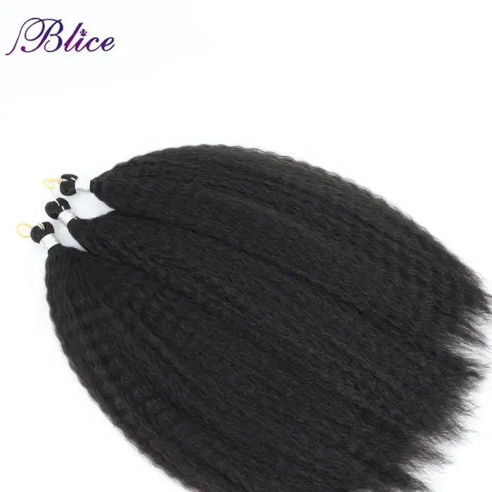 Mèches synthétiques tressées au Crochet, Extensions capillaires Afro crépues et bouclées, faux cheve