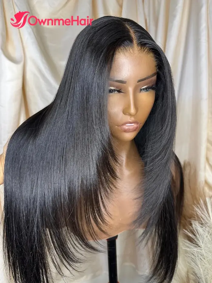 Wear and Go-Perruques de cheveux en couches sans colle