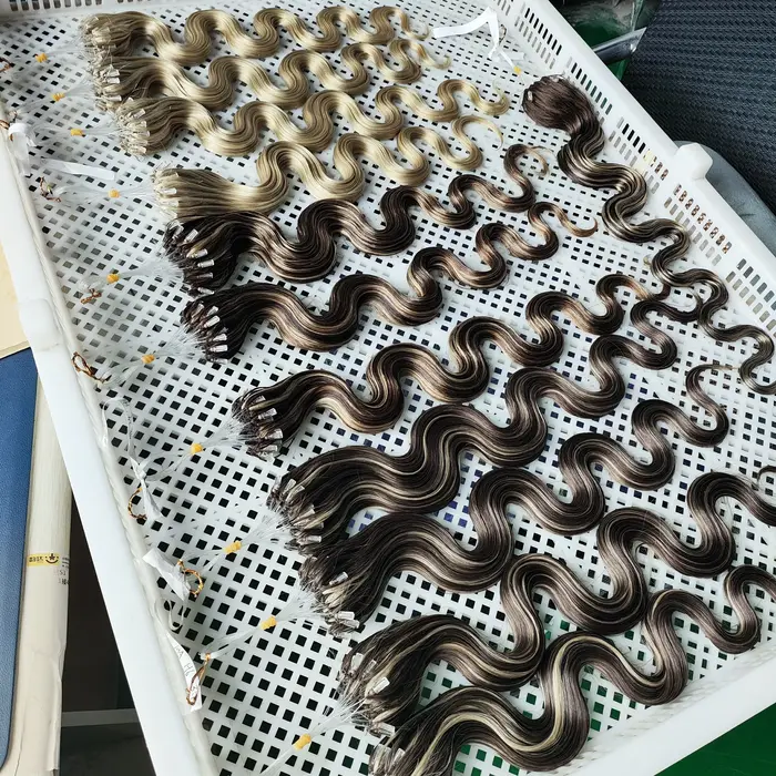 100% cheveux humains naturels qualité vierge brute prix usine double dessiné