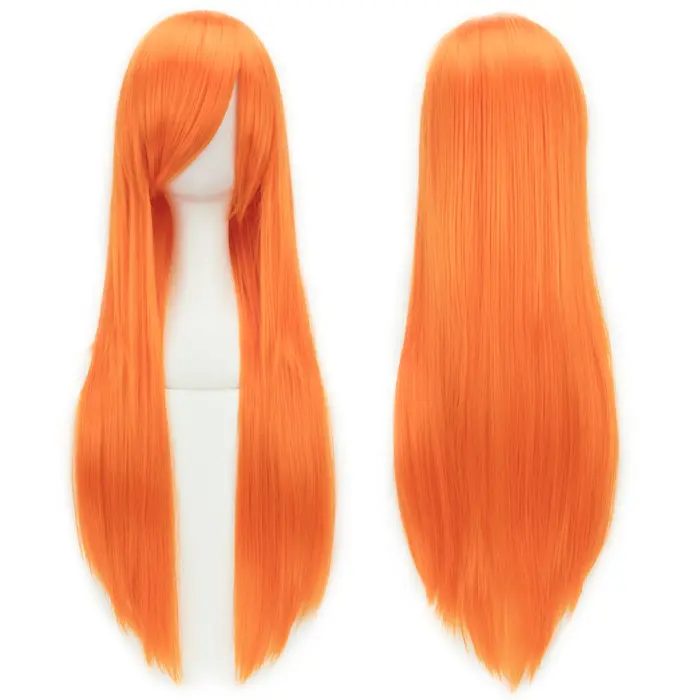 Soowee 80 cm de Long cheveux synthétiques blanc violet Cosplay perruques fête