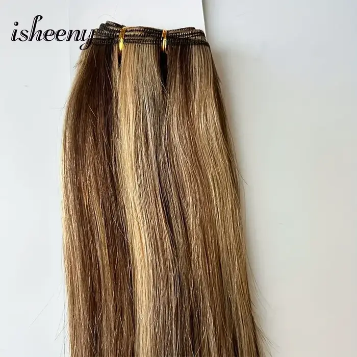 Extensions de cheveux humains blonds méchés