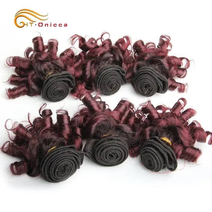 Htonicca-Extensions de Cheveux Brésiliens Naturels Courts Bouclés