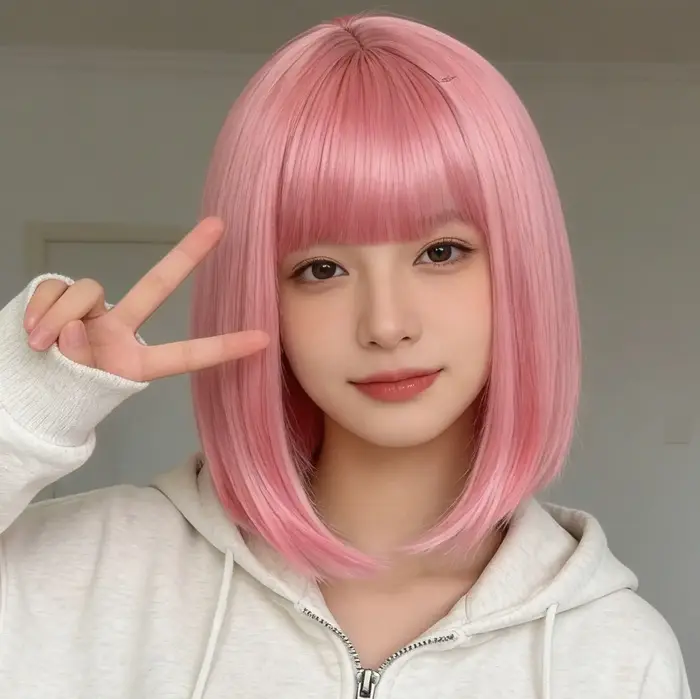 Perruque bob rouge, cheveux synthétiques, perruque pour fête, Halloween, cosplay, usage quotidien, r