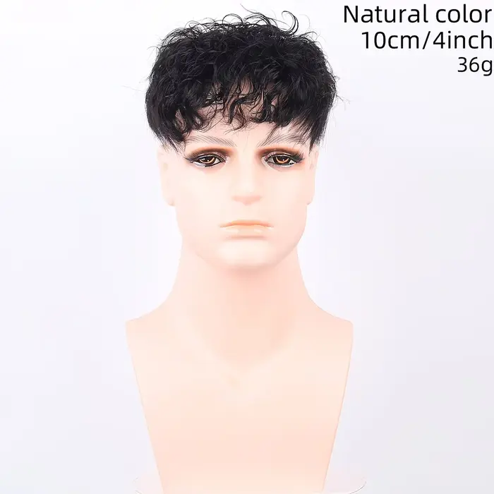 Perruque de cheveux humains bouclés pour hommes de 4 pouces