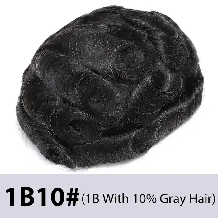 Toupet homme amélioré avec toupet pour hommes 6 pouces de haute qualité perruque homme toupet cheveu