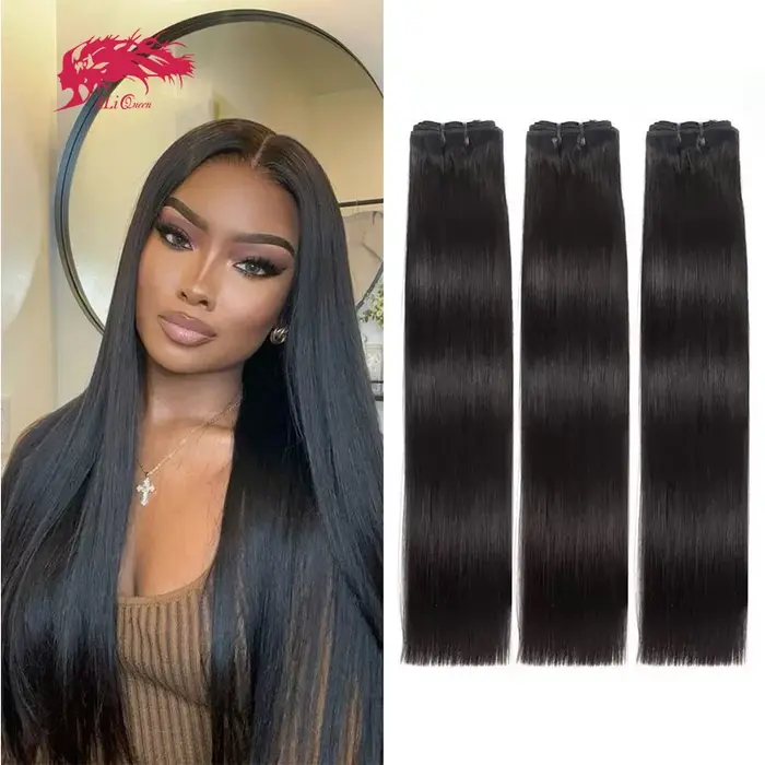 Ali Queen-Tissage en lot indien 100% naturel, extensions de cheveux vierges lisses à double proximit