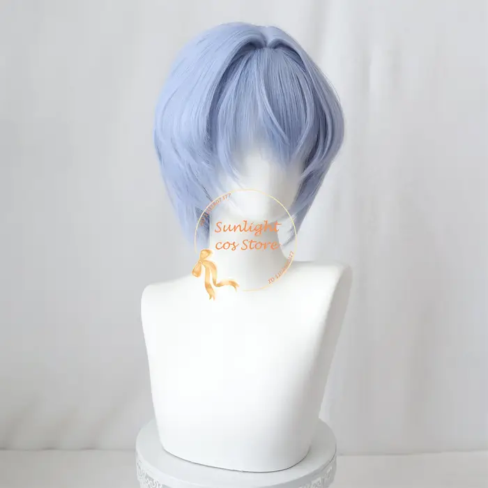 Ayanami Rei Cosplay perruque 30 cm court bleu Rei