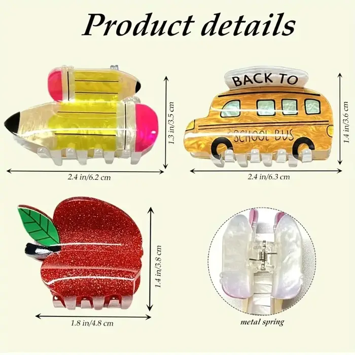 Ensemble de 3 pièces de pinces à cheveux amusantes