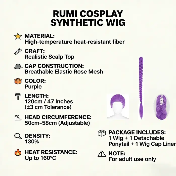 Perruque de Cosplay Rumi