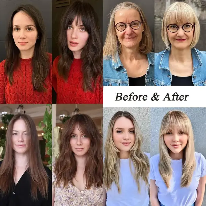 Réinitialisation in Bangs Extensions de cheveux pour femmes