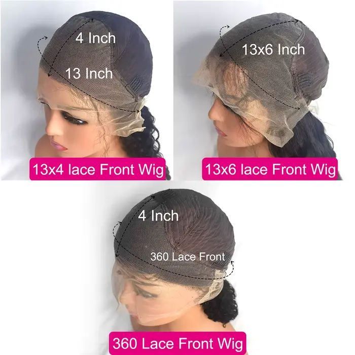 Perruque Cheveux Humains Ondulés 40 Pouces, Perruques Frontales en Dentelle HD Transparente 13x4 13x