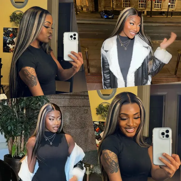 Mise à niveau 13x6 mettre en évidence perruques cheveux humains pour les femmes 1B 27 Blonde dentell