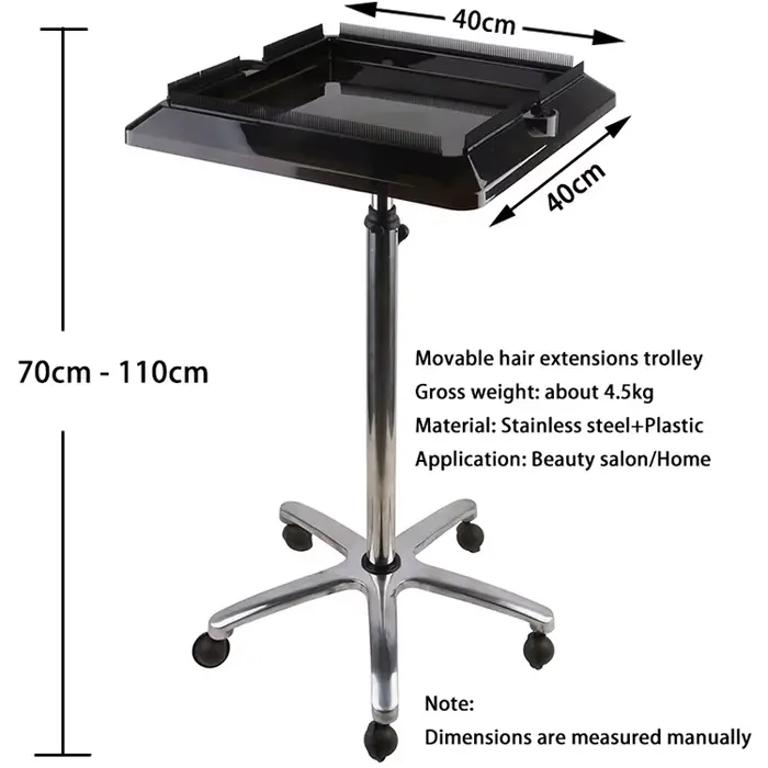 Plateau d'organisation intelligent pour coiffure, vente en gros, mobile et pliable, en acier inoxyda