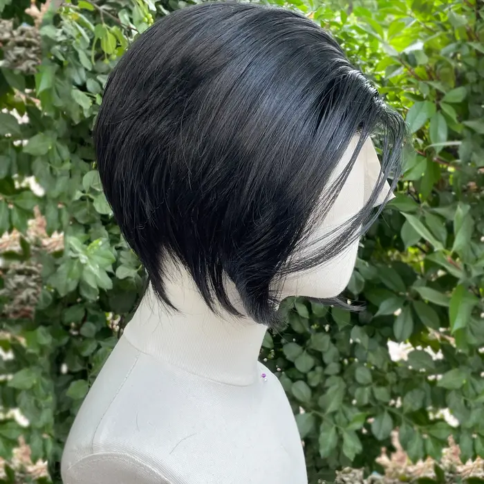 # Perruque Lace Front Wig synthétique courte noire de jais