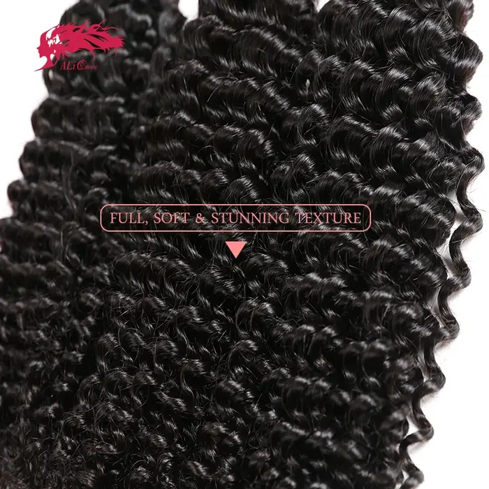 Ali Queen cheveux crépus bouclés cheveux humains paquets 3/4 pièces brésilien 10 "- 30" couleur naturelle 100% cheveux humains armure Remy Extension de cheveux