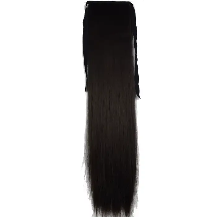 Extensions de queue de cheval à ruban droit résistant à la chaleur en fibres synthétiques TOPREETY 1