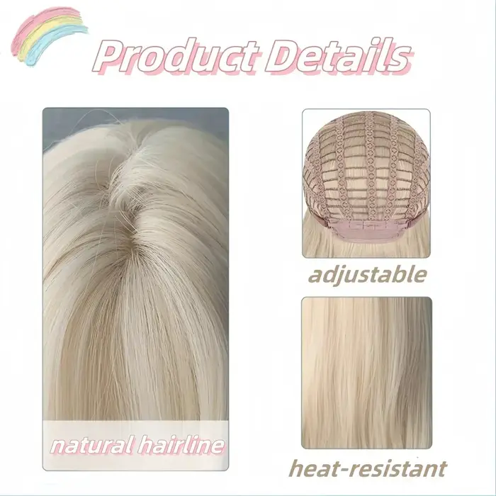 Ashely perruque blonde blanche pour femmes cheveux longs ondulés perruques blanches résistantes à la