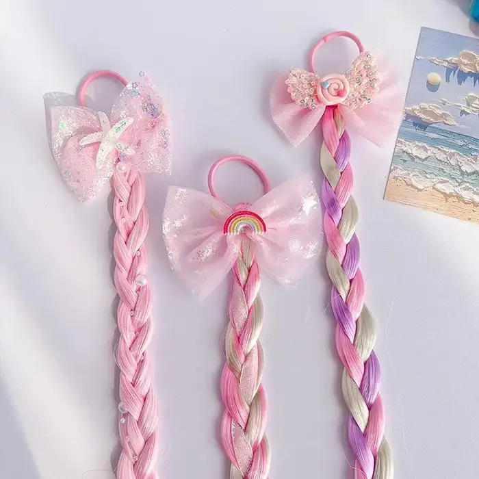 Extensions de cheveux tressées sirène pour filles