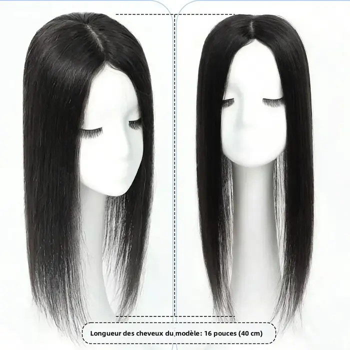 Europe cheveux humains Toppers pour femme cuir chevelu naturel soie Base Topper postiches pour Clips ins Extensions # 1b # 2 # 4 Haute qualité