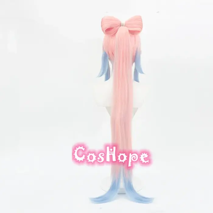 Kokomi Cosplay perruque 120 cm rose mixte bleu