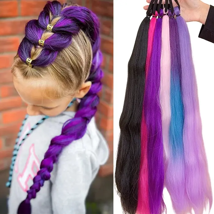 Nouvelles extensions de cheveux tressées colorées style Kpop