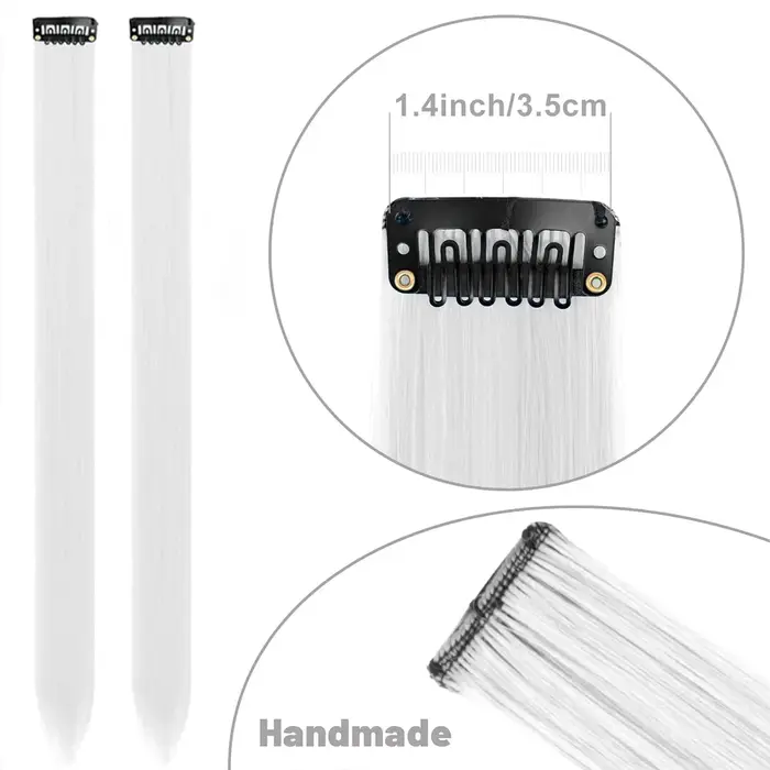 Extensions de cheveux synthétiques colorées à clips