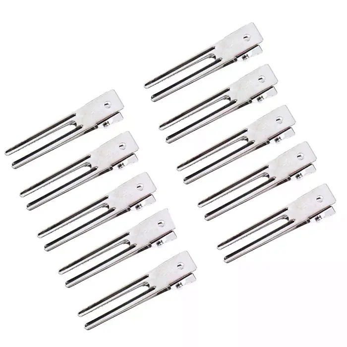 Pince à cheveux professionnelle en aluminium à bec de canard