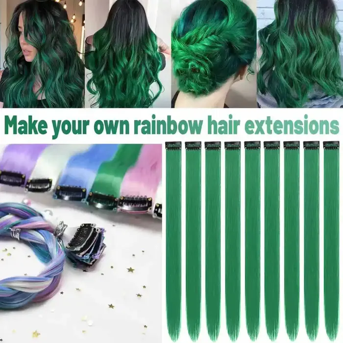 Extensions de cheveux colorés de 22 pouces