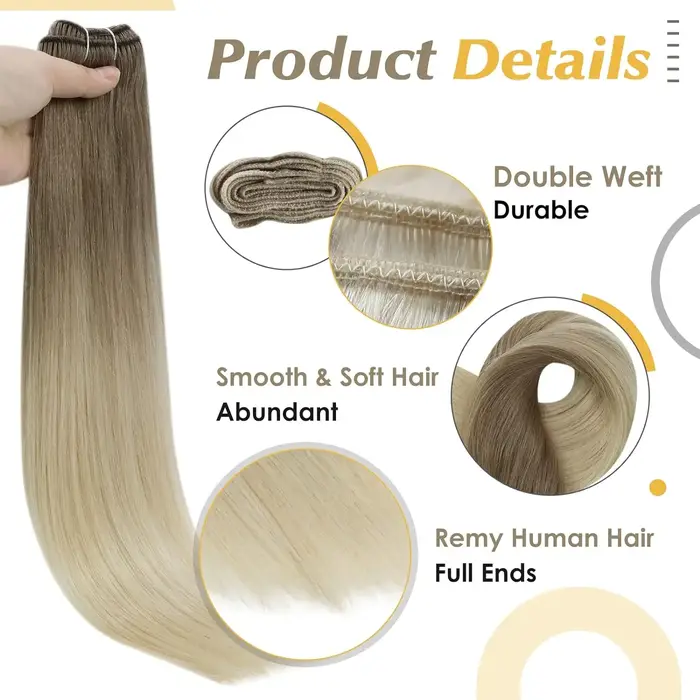 Extensions de cheveux naturels Remy lisses et soyeux