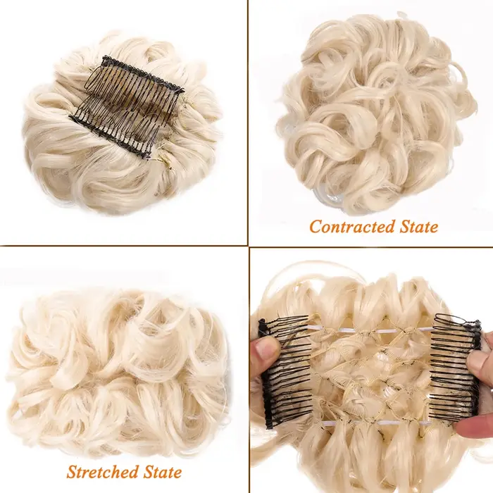 Extension de chignon à clipser synthétique pour femme