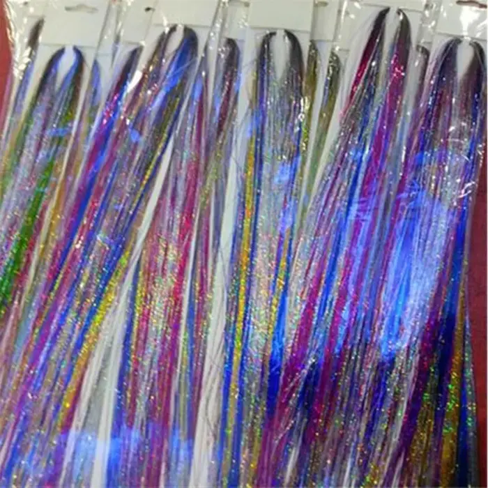 Extensions de cheveux scintillantes holographiques