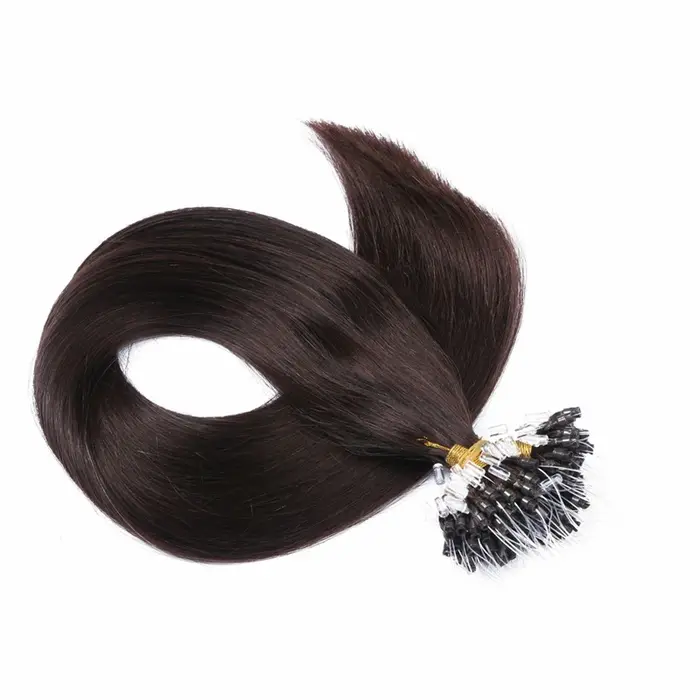 Extensions de Cheveux Humains Naturels Lisses avec Micro Anneau