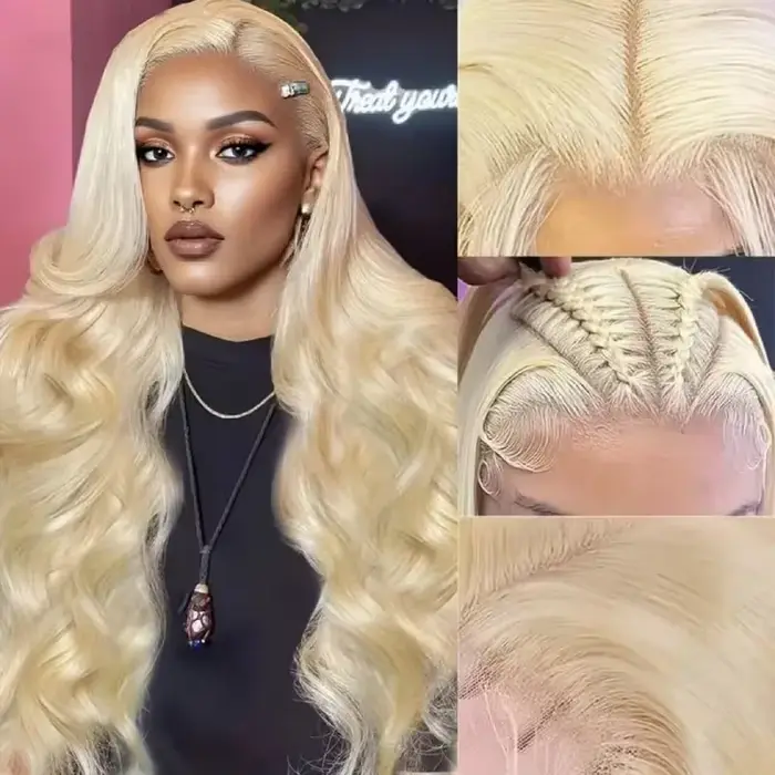 Vague de corps 613 Blonde 13x4 Hd dentelle avant perruques de cheveux humains 220% densité brésilien