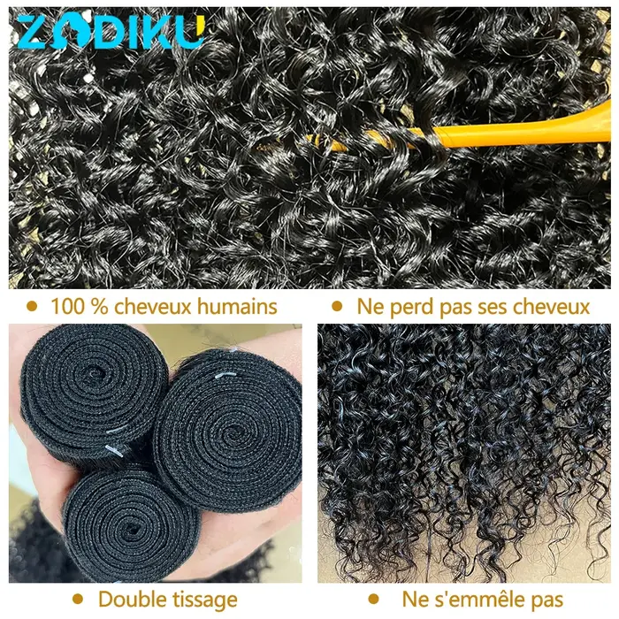 Paquets de cheveux bouclés crépus 100%