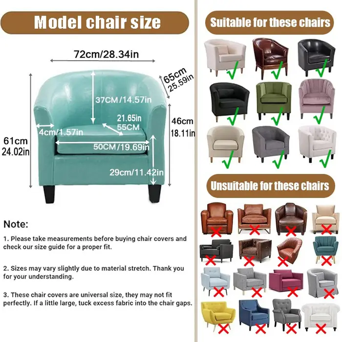 1 ensemble housse de fauteuil de baignoire en velours extensible