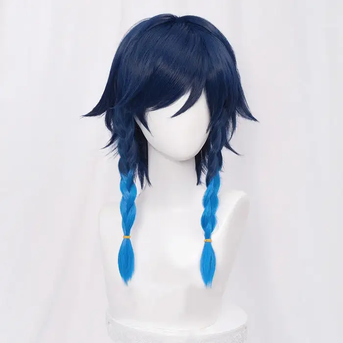 Perruque Venti synthétique de 65cm de Long pour femme et fille, perruque de jeu Genshin Impact Cospl