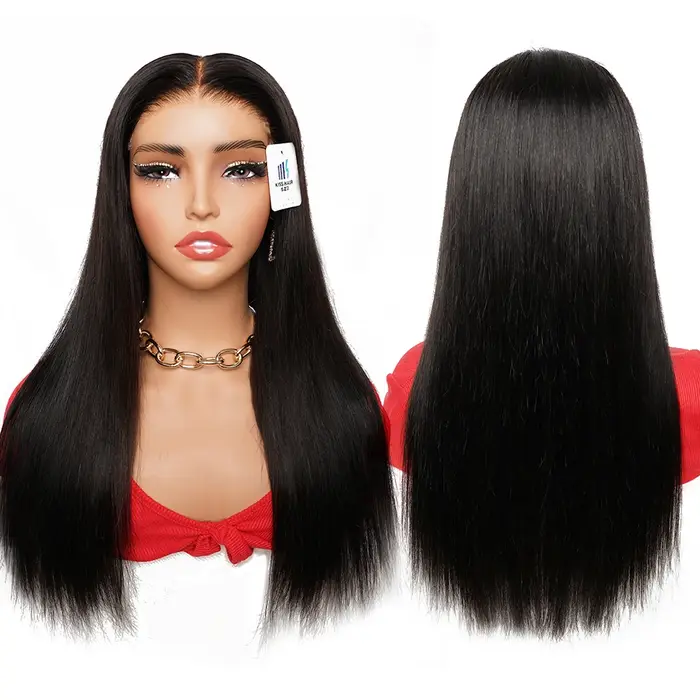 Perruque Lace Front 6*4 avec Nœuds Blanchis
