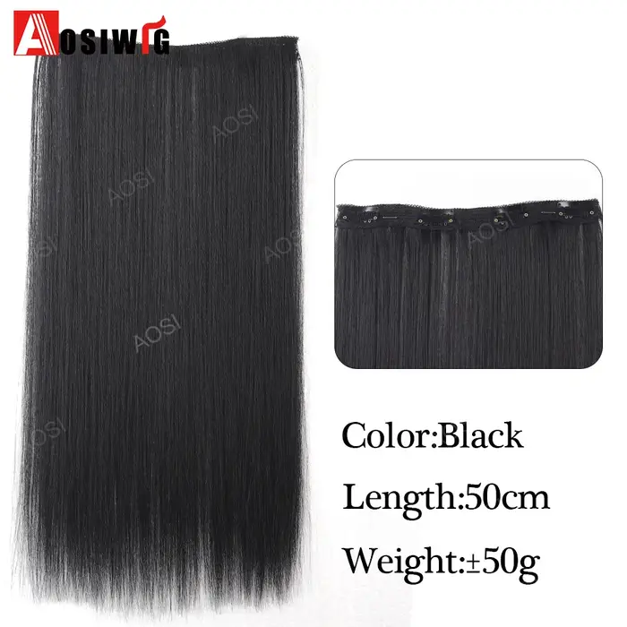 Extension capillaire synthétique longue en forme de V pour femmes, perruque superposée, coussinet ca