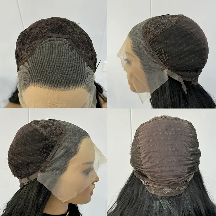 Perruque Synthétique Courte Ondulée Brun Foncé pour Femme