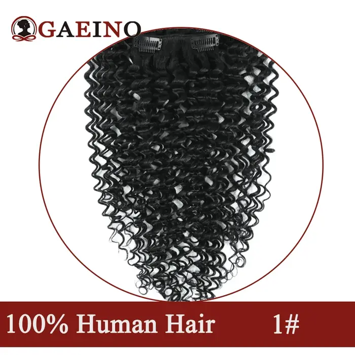 Extensions de cheveux humains crépus bouclés à clips, postiche blonde à clips, cheveux humains réels