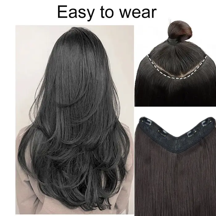 Extension capillaire synthétique longue et lisse de 22 pouces